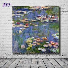 Lirios de agua serie Claude Monet famoso de calidad superior 100% hecho a mano aceite Pintura sobre tela regalo del arte de la pared Decoración para el hogar cm0040 2024 - compra barato