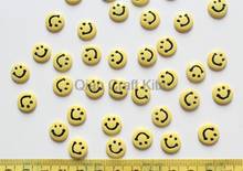 250pcs Resin Candy Smile face Cabochons 11mm Cell phone decor, hair pin, rings DIY yellow or pink 2024 - buy cheap