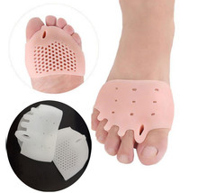 Separador de dedos de silicona con 5 orificios, herramienta para el cuidado de los pies con cojín de panal, ortopédico, Hallux Valgus, escurridor de dedos, 1 par 2024 - compra barato