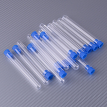 Tubos de prueba de plástico transparente para laboratorio, recipiente de muestra con tapones, tubo médico, 50 Uds., 12x100mm 2024 - compra barato