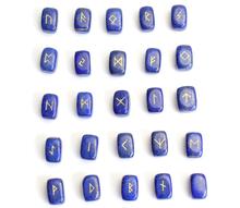 0.6 x 0.4 INCHES Natural Small Size Lapis Lazuli Rune Stones Engraved Pagan Lettering Wiccan Set with a Free Velvet Pouch 2024 - buy cheap