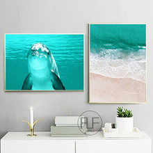 Nordic Posters and Prints Sea Dolphin Beach Fish Scenery Canvas Painting Wall Pictures for Living Room Modern Home Decoration 2024 - buy cheap