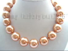 FREE shipping>>>>18" Natural 20mm Champagne Round Shell Pearl Necklace! 2024 - buy cheap