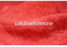 Швейные материалы, льняная вышитая ткань, оранжевая льняная ткань для одежды, 140 см * 50 см/шт 2024 - купить недорого