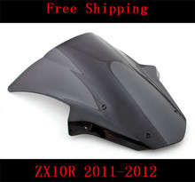 Для мотоцикла Kawasaki ZX10R 2011-2012 ZX-10R, двойное ветровое стекло черного цвета 2024 - купить недорого