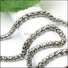 Fashion Stainless Steel Jewelry popcorn link chain Necklace in women men necklace 3.2mm 20'' 2024 - buy cheap