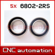 5pcs hub shaft 440 stainless steel hybrid ceramic ball bearings 6802 S6802 2RS 15*24*5mm Si3N4 bike part 2024 - buy cheap