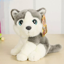 7" Lifelike Sitting Siberian Husky Plush Toys Cute Big Eyed Husky Dog Stuffed Animal Toy Birthday Gift For Kids 2024 - buy cheap