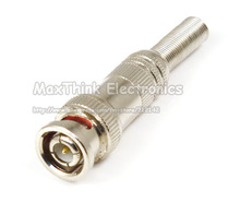 BNC Male Plug Metal Solderless w/spring Coaxial Connector Adapter f CCTV Camera ,DIY ,100Qty , Wholesale  Free shipping 2024 - buy cheap