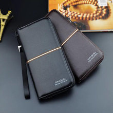 New luxury Male Leather Purse RUO FEI Men's Clutch Wallets Handy Bags Business Wallets Men Black Brown Dollar Price B34 2024 - buy cheap