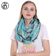FS Scarves Tube Scarves Hijab For Women Viscose Infinity Ring Neck Scarf Eiffel Tower Print Feminine Luxury Brand Ladies Winter 2024 - compre barato