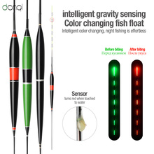 Donql flutuador de pesca de led inteligente, alarme de mordida de peixe, luz fluorescente e eletrônica com mudança de cor 2024 - compre barato