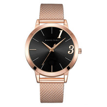 Reloj de pulsera de cuarzo analógico de acero inoxidable con cristal para hombre y mujer 2024 - compra barato