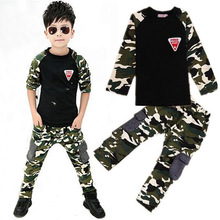 2021 New Camouflage Kids Clothing Set For Boys&Girls Spring&Autumn Cotton Camo Boys Sports Set Active Girls Clothing Sets 2024 - buy cheap