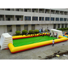 Inflatable Football Arena Court For Sale,Free Shipping Good Quality Hot 12m Long red Inflatable Football Field, Soccer Field 2024 - buy cheap