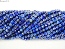 Natural Lapis Lazuli Gems Stones 2mm  Faceted Round Spacer Seed Beads 15.5'' Strand for Jewelry Making Crafts 5 Strands/Pack 2024 - buy cheap