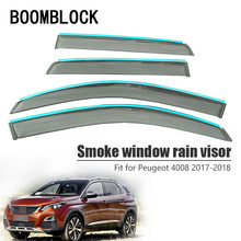 Boomblock 4 pçs carro cobre janela viseira sol chuva defletor de vento toldo escudo abs para peugeot 4008 2017 2018 2024 - compre barato
