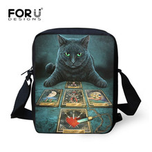 FORUDESIGNS/Модные женские повседневные сумки-мессенджеры The Witching Hour, черная кошка, 3D принт, сумка через плечо, женские сумки 2024 - купить недорого