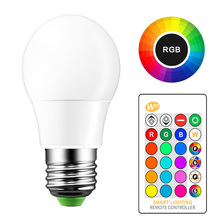 Luz conduzida rgb bulbo 5w ir controle remoto ac 85-265v festa banquete luzes decorativas 16 cor mutável 2024 - compre barato