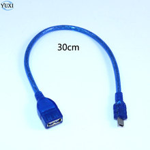 30 см кабель для зарядки данных адаптер USB 2,0 A папа мини 5 Pin B лучший черный Длина кабели для передачи данных usb удлинитель 2024 - купить недорого