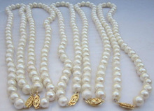 Wholesale 5 Strands 7-8mm Natural White Akoya Cultured Pearl Beads Necklace 18" shipping free 2024 - buy cheap