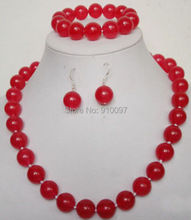 LHX54016>>>>>12MM red * Natural stone necklace bracelet earrings set 2024 - buy cheap