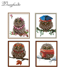 Owl Series cross stitch kit aida 14ct 11ct count print canvas stitches embroidery DIY handmade needlework 2024 - buy cheap