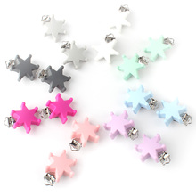 15 Uds 45mm seis estrellas mordedor de silicona Clip de Metal accesorios silicona para roedor chupete de bebé DIY COLLAR COLGANTE teether abrazadera 2024 - compra barato