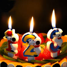 Creative Gift 0-9 Number Dog Environmental Cartoon Candle Children Kids Birthday Party Cake Decoration Digital Candle 7.5*4.5cm 2024 - buy cheap