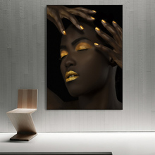 Pinturas en lienzo de chica para pared, pósteres e impresiones de arte Pop, impresiones decorativas para pared de salón, modelo de moda negra 2024 - compra barato