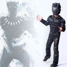 Muscle Boys Halloween Black Panther Costumes Kids Children Cosplays Carnival Purim Masquerade Christmas party dress 2024 - buy cheap