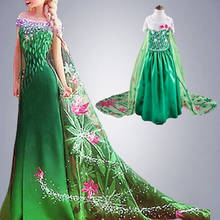 Нарядное платье Эльзы для девочек; одежда принцессы для маленьких девочек; маскарадный костюм Анны и Эльзы для рождественской вечеринки; платья на Хэллоуин 2024 - купить недорого