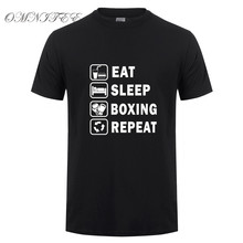 Omnitee Fashion Summer Men Eat Sleep Fight T Shirt Men Short Sleeve Cotton O-neck Fashion New Printed T-shirts Tops OT-541 2024 - buy cheap