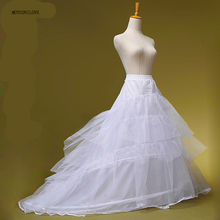 Vestido de noiva de crinoline vestido de noiva de cintura elástica 2 aros vintage desliza para uma linha trem vestido de casamento 2024 - compre barato