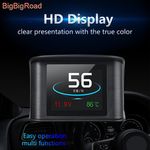 BigBigRoad автомобильный Hud OBD2 лобовое стекло проектор дисплей для Nissan Note Almera Teana Maxima Tiida Pulsar Patrol Y62 Armada 2024 - купить недорого