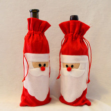 Red Wine Bottle Cover Bags Home Decoration Party Santa Claus Christmas Deco 2024 - buy cheap