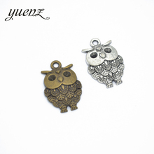 YuenZ-Colgante de búho para fabricación de joyas, accesorios de pulsera, collar, pendientes, color plata antigua, 2 colores, 6 piezas, D130 2024 - compra barato