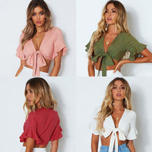 2018 Summer Sexy Fashion Women Casual Tank Crop Tops Solid Vest Blouse Off Shoulder Short Sleeve Tanks 2024 - buy cheap
