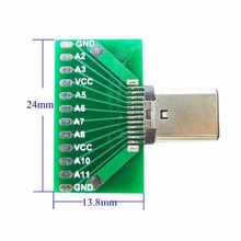 2pcs/lot USB 3.1 TYPE-C male plug test board with PCB board 24+4 2024 - buy cheap