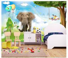 Пользовательские фото обои 3d обои для стен 3 d свежий Детский рай слон росписи красивые детские комнаты фрески 2024 - купить недорого