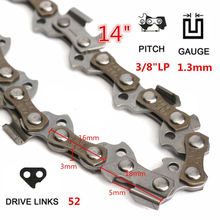 14'' Chainsaw Chain Blade Wood Cutting Chainsaw Parts 50-52 Drive Links 3/8 Pitch Chainsaw Saw Mill Chain 2024 - buy cheap