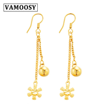 VAMOOSY 4 style women Gold Color 24K gold color Long Dangle Earrings Wedding Bridal Party Luxury Vintage Leaf Earring Jewelry 2024 - buy cheap