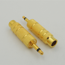 Adaptador convertidor profesional oro 3,5mm 1/8 macho a 6,35mm 1/4 hembra Mono Audio Mic enchufe adaptador Jack, accesorio de micrófono 2024 - compra barato