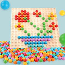 Educational Toy Montessori Wooden Ball Puzzle New Design Rainbow Color Balls High Quality Kindergarten Teaching Material 2024 - buy cheap