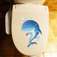 YOJA 16.5*22.2CM Interesting Whale Wall Sticker Home Decor Toilet Decal Cartoon Animal T3-0911 2024 - buy cheap