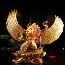 unique Buddhist supplies # HOME Talisman efficacious Protection # Tibetan Buddhism Garuda Dharma Gilding brass statue  27 CM 2024 - buy cheap