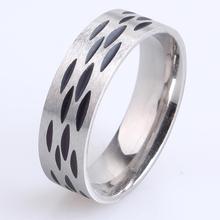 6mm black leopard brushed 316l Stainless Steel finger rings for men women wholesale 2024 - buy cheap