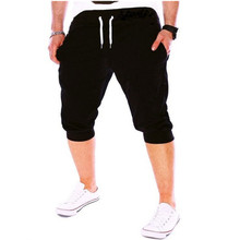 HOT 2021 Summer stretch elastic Waist beam foot Drawstring Fitness joggers men hip hop streetwear Calf-Length pants 2024 - buy cheap