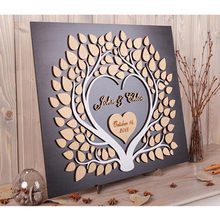 Personalized Wedding Guestbook 3D Wood Heart Tree Wedding Guest Book Signature In Guestbook Gradient Color 2024 - buy cheap