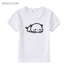 Летняя футболка для мальчиков, одежда для маленьких девочек, футболки с коротким рукавом и рисунком кота, милые футболки с принтом животных, 2019 2024 - купить недорого